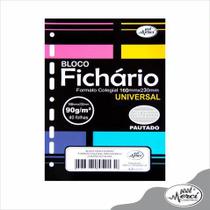Bloco de fichário colegial universal cinza merci - 40 folhas