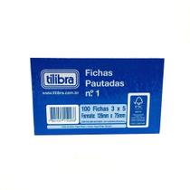 Bloco de fichas pautadas n 1 tilibra 100 fichas 3 x 5