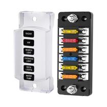 Bloco De Fusíveis Automotivo 6 Vias 12V 24V DaierTek Com Barramento Negativo E Suporte Para 6