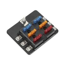 Bloco De Fusíveis Automotivo Marítimo De 6/12 Vias Com Indicador LED M5 Stud 32V 100A