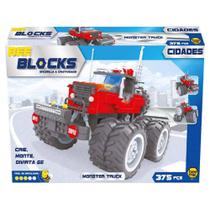 Bloco De Montar Bee Blocks Monster Truck 375 Peças - Beeme 2558