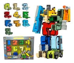 Bloco de Montar Boneco de Brinquedo Números Transformers Robô