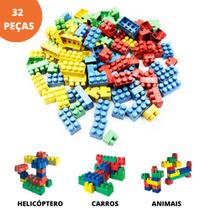 Bloco de montar brinquedo educativo para crianças 32 peças