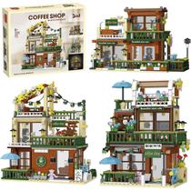 Bloco de Montar Café ao Ar Livre com Jardim Com Led 875 peças Decoração Brinquedo Educativo Infantil Adolescente Adulto Conjunto de Construção Bloco de Montar Café ao Ar Livre com Jardim Com Led 875 peças Decoração Brinquedo Educativo Infantil Adolescente Adulto Conjunto de Construção