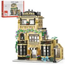 Bloco de Montar Café Puzzle 1443 Peças de Encaixar Com Luzes LED Crianças Adulto Adolescentes Infantil Bloco de Construção Decoração Colecionador