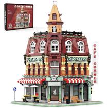 Bloco de Montar Café Urbano Retrô Com Led 1950 peças Decoração Brinquedo Educativo Infantil Adolescente Adulto Conjunto de Construção Bloco de Montar Café Urbano Retrô Com Led 1950 peças Decoração Brinquedo Educativo Infantil Adolescente Adulto Conjunto de Construção