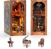 Bloco de Montar Cantinho De Livros Casa Puzzle QuebraCabeça Miniatura de Madeira com Luzes LED Brastoy DIY Bloco de Montar Cantinho De Livros Casa Puzzle QuebraCabeça Miniatura de Madeira com Luzes LED Brastoy DIY