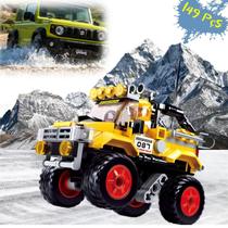 Bloco De Montar Carrinho Aventura Off-Road Amarelo 149 Pçs