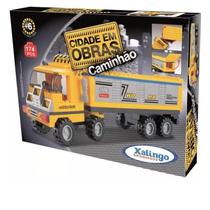 Bloco De Montar Cidade Em Obras Caminhão 174 Peças - Xalingo