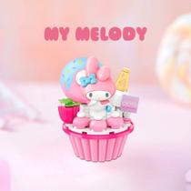 Bloco de montar Cupcake de Morango da My Melody Hello Kitty e Amigos
