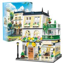 Bloco de Montar de Encaixe Hotel com 3 Andares 998 peças Decoração Brinquedo Educativo Infantil Adolescente Adulto Conjunto de Construção