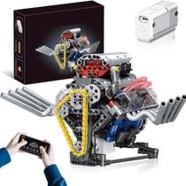 Bloco de Montar de Encaixe Motor V8 665 peças USB Controle via APP Decoração Brinquedo Educativo Infantil Adolescente Adulto Conjunto de Construção