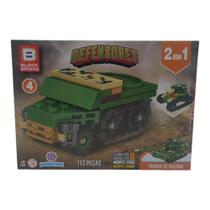 Bloco de Montar Defensores Força Suprema Caminhao Tanque 113 Peças - Polibrinq Bm034