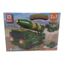 Bloco de Montar Defensores Força Suprema Caminhão Tanque 82 Peças - Polibrinq Bm034
