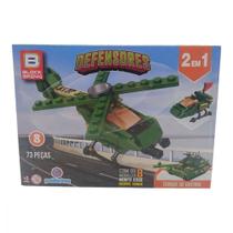 Bloco de Montar Defensores Força Suprema Helicoptero 73 Peças - Polibrinq Bm034