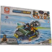 Bloco de Montar Heróis vs. Vilões - Eletro Boat Bronco Heróis - Polibrinq Bloco de Montar Heróis vs. Vilões - Eletro Boat Bronco Heróis - Polibrinq