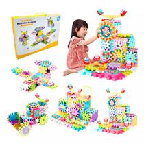 Bloco de Montar Infantil 165 Peças Brinquedo Educativo Criativo Peças de Encaixe Coloridas Brinquedo de Construção