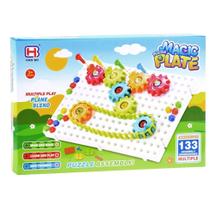 Bloco de Montar Infantil Educativo Puzzle Magic Plate