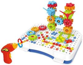 Bloco de montar infantil maleta puzzle magic plate 151 pçs - STEAM TOY