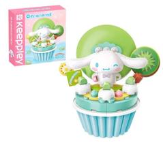 Bloco de Montar Keepplay Cupcake de Kiwi do Cinnamoroll Hello Kitty e Amigos