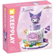 Bloco de Montar Keepplay Pote de Doces Coloridos Kuromi Hello Kitty e Amigos