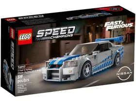 Bloco de Montar LEGO 319 Peças Speed Champions Nissan Skyline Gt-R R34 de 2 Fast 2 Furious
