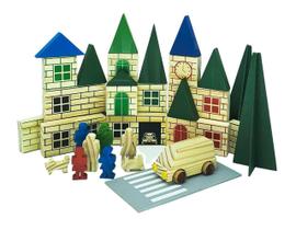 Bloco de Montar Madeira Big Construtor - Maxi Toys