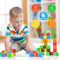 Bloco de Montar Magnético Infantil 48 Peças Brinquedo Educativo Didático Pedagógico Criativo Coloridas Brastoy Com Bolsa de Armazenamento