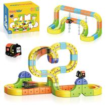 Bloco de Montar Magnético Trem Antigravidade 105 Peças STEM Trilho Auto Fixo blocos Brinquedo Educativo Infantil Bloco de Montar Magnético Trem Antigravidade 105 Peças STEM Trilho Auto Fixo blocos Brinquedo Educativo Infantil