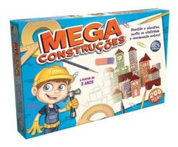 Bloco de Montar Mega Construções 200 Peças Em Madeira - Pais e Filho