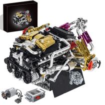 Bloco De Montar Modelo De Motor V12 1394 Peças de Construção Encaixe Brastoy Brinquedo Educativo