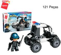 Bloco de Montar Qman Kit 4 caixas Set Polícial em Ação Mine City