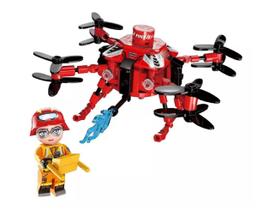 Bloco de montar set bombeiros em açao qman - coleçao mine city