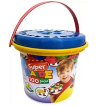 Bloco De Montar Super Balde 100 Peças 1100- World Blocks Bloco De Montar Super Balde 100 Peças 1100- World Blocks