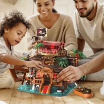 Bloco de Montar Taberna Pirata 1312 peças Decoração Brinquedo Educativo Infantil Adolescente Adulto Conjunto de Construção