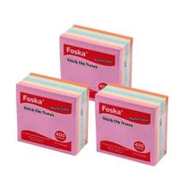Bloco de Notas Adesivas 75x75mm 400 folhas - kit 3 blocos