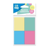 Bloco de Notas Adesivas Cis Stick 4 Blocos 40x50mm Cores Pastel Adesivo Autocolante Reposicionável Bloco de Notas Adesivas Cis Stick 4 Blocos 40x50mm Cores Pastel Adesivo Autocolante Reposicionável