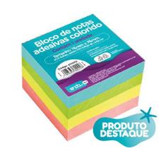 Bloco de Notas Adesivas Colorido 76mm x 76mm - Onda Pro