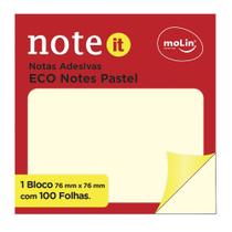Bloco de Notas Adesivas Eco-76x76mm 100 Folhas-Molin