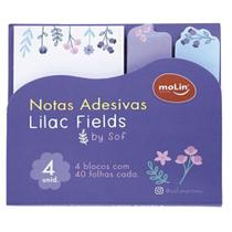 Bloco de Notas Adesivas Lilac Fields Com 4 Unidades Molin