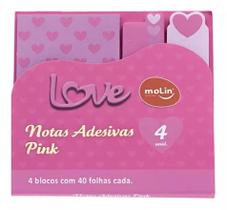 Bloco de Notas Adesivas Love Pink - Molin