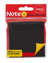 Bloco de Notas Adesivas Neon Preto 76 mm x 76 mm Molin