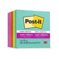 Bloco De Notas Adesivas Post-It 3M 76X76 Mm 450 Folhas Neon