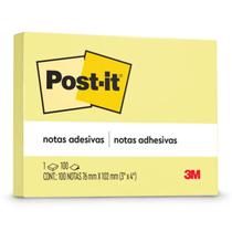 Bloco de notas adesivas Post-it amarelo 76x102mm 100 folhas - 3M