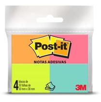 Bloco de Notas Adesivas Reposicionáveis Post-it Tropical 50 Folhas - 4 Unidades - 3M -