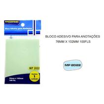 Bloco de Notas Adesivas Verde 76x102mm com 100 Folhas Cole e Descole à Vontade Masterprint MP2022