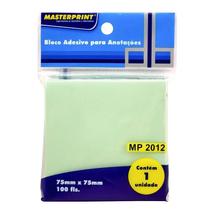 Bloco de Notas Adesivo 75x75mm com 100 Folhas Verde - Masterprint