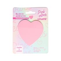 Bloco de Notas Adesivo Transparente Pink Vibes LeoArte 50fls