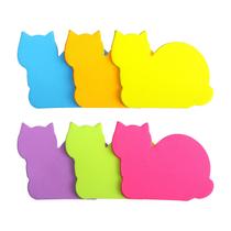 Bloco de Notas Adesivos SIMONA - Gatinho Fofo - 6 Cores, 75 Folhas (7,6 x 7,6 cm)