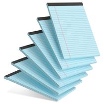 Bloco de notas AILZFEI de 5 x 8 cm College Ruled Blue, pacote com 6, 30 folhas